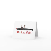 Deck the Hulls - Submarine Reindeer Card