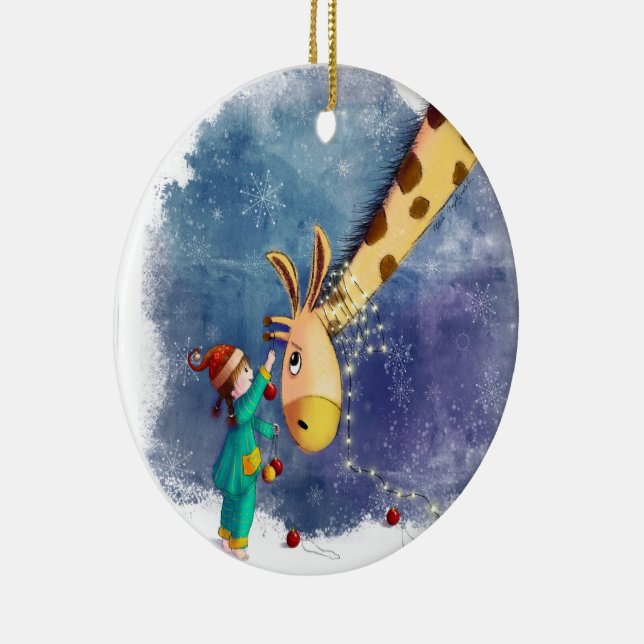 Deck the Necks Ceramic Ornament (Right)