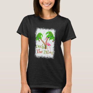 Deck The Palms Beach Christmas Flamingo T-Shirt
