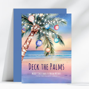 Deck the Palms Beach Christmas Holiday Card