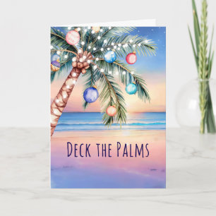 Deck the Palms Beach Christmas Holiday Card