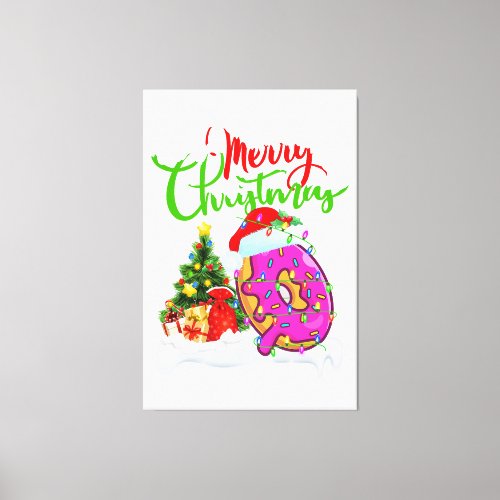 Deck The Palms Flamingo Christmas Palm Tree Lights Canvas Print