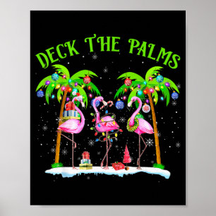 Deck The Palms Flamingo Trocal Christmas Lights Pa Poster