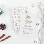 Deck the Palms | Fun Tropical Christmas Luau Invitation<br><div class="desc">Bring the warmth of the tropics to your holiday celebrations with our Deck the Palms | Fun Tropical Christmas Luau Invitation! This festive invitation features a charming tropical Christmas scene, complete with Santa in a Hawaiian shirt, palm trees adorned with ornaments, and a beach-ready reindeer. Perfect for hosting a unique...</div>