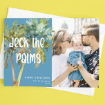 Deck the Palms' Merry Christmas Palm Trees Photo Holiday Card<br><div class="desc">Send family and friends tropical holiday greetings - with this bright, fun and colorful 'Deck the Palms' Christmas Holiday Photo Card. Design features your favorite photograph, the text 'DECK THE PALMS' in a modern white font, decorated with tropical palm tress on a bright blue background. Simply customize the text with...</div>