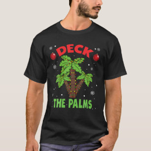 Deck The Palms Tree Light Hawaiin Christmas Mele K T-Shirt