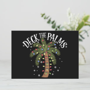 Deck The Palms Tropical Hawaii Christmas Palm Tree Holiday Card