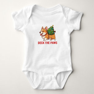 Deck the Paws Corgi Baby Bodysuit – Cute Christmas