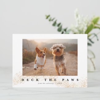 Deck The Paws Cute Pet Photo Christmas Holiday Card