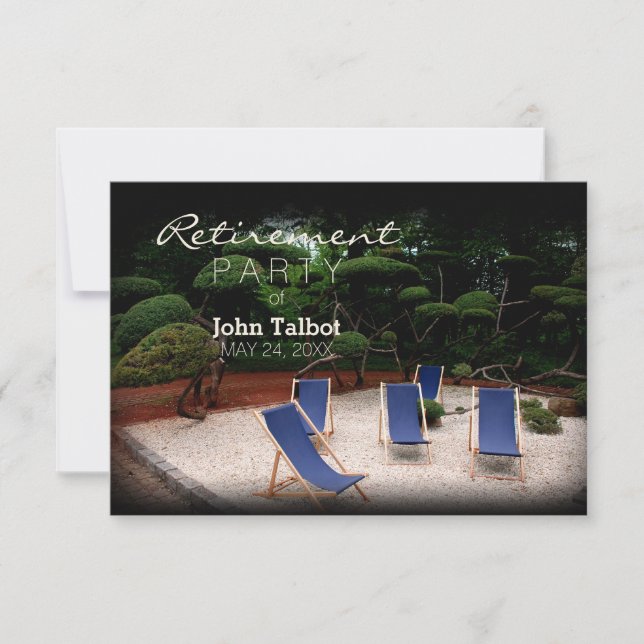 Deckchairs Personalized Retirement Invitation (Front)