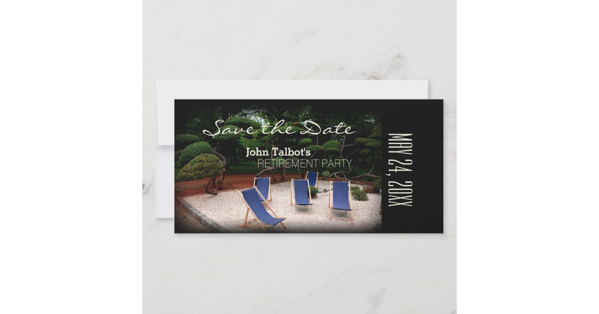 Deckchairs Personalized Retirement Save The Date Zazzle deckchairs-personalized-retirement-save-the-date-zazzle