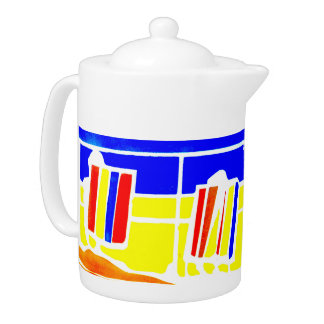 Deckchairs Promenade Seaside Tea Pot