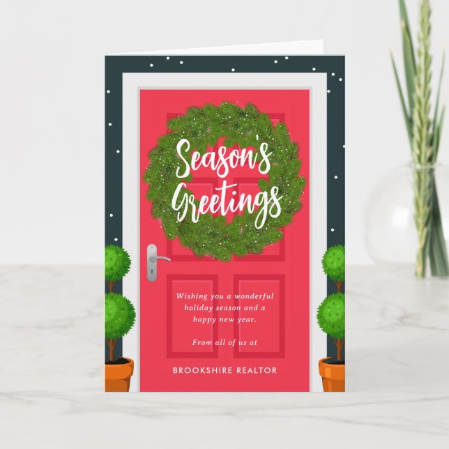 Decked Door Business Holiday Greeting Card (Front)