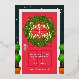 Decked Door REAL FOIL Business Holiday Card
