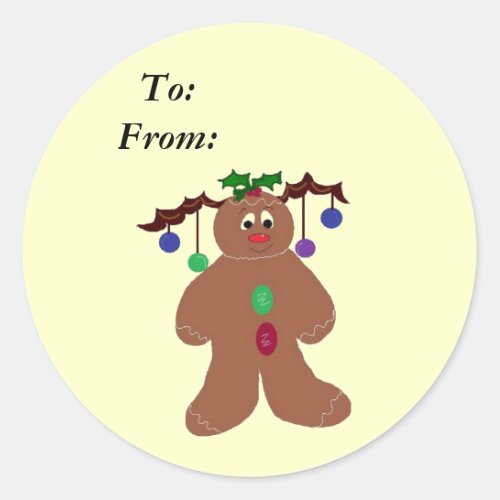 Decked out Gingerbreadman Classic Round Sticker