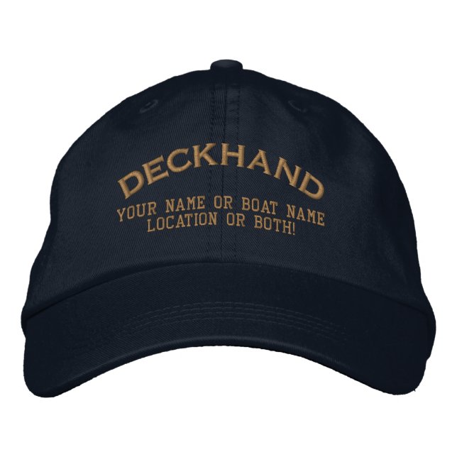 Deckhand Custom Your Name Boat Local Embroidered Baseball Cap (Front)