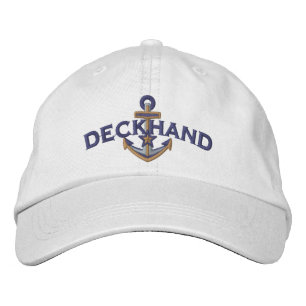 Deckhand Nautical Star Anchor Embroidery Embroidered Baseball Cap