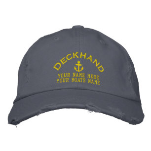 Deckhand  sailing boat crew embroidered baseball cap