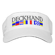 Deckhand Title In Nautical Signal Flags Visor at Zazzle
