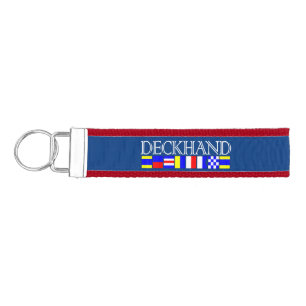 Deckhand Title in Nautical Signal Flags Your Name Wrist Keychain