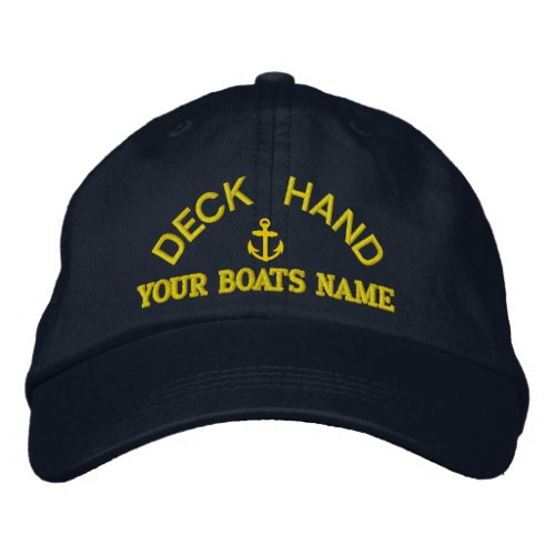 Deckhand yacht crew custom embroidered baseball hat
