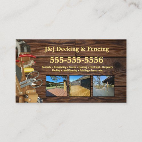 Decking and Fencing Tool Belt Business Card