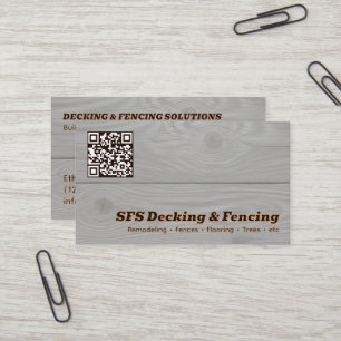 Decking & Fencing Business QR Vcard Card