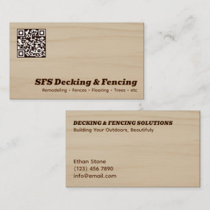 Decking & Fencing Business QR Vcard Card