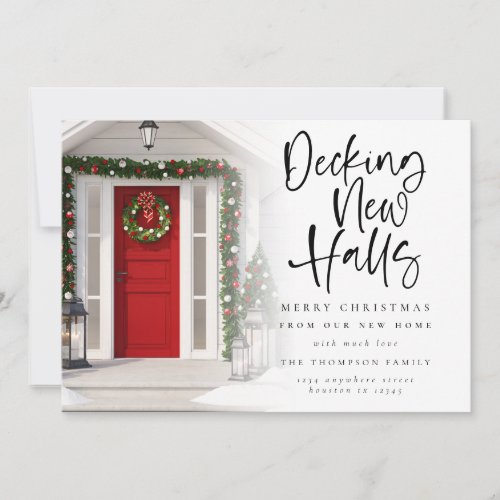 Decking Halls New Home Photo Christmas Holiday Card