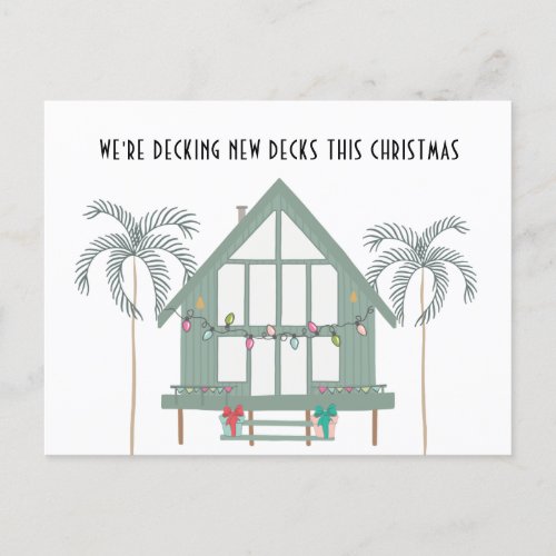 Decking New Decks Beach House Palms Holiday Moving Announcement Postcard
