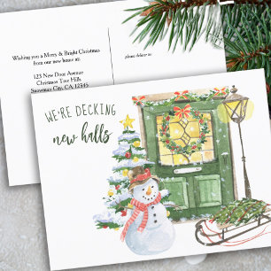 Decking New Halls Christmas Door Holiday Moving Postcard