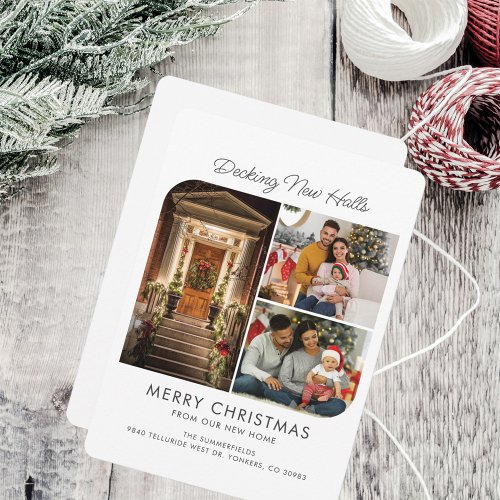 Decking New Halls Christmas Holidays Moving Photo Holiday Card