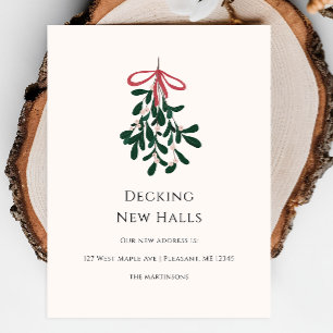 Decking New Halls Christmas Moving Announcement Postcard