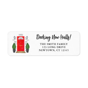 Decking New Halls Festive Return Address Label