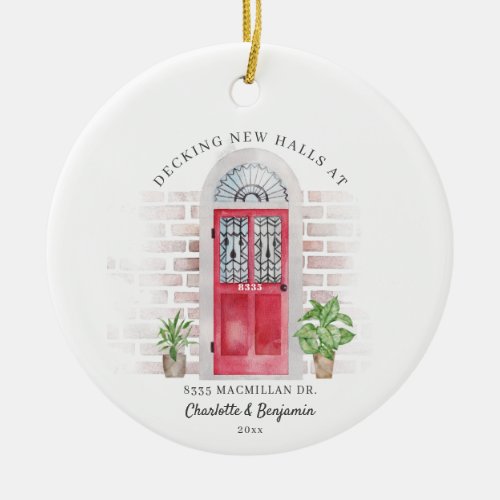 Decking New Halls First Christmas At Our New Home Ceramic Ornament