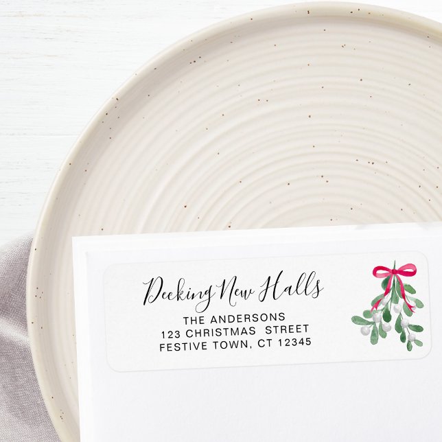 Decking New Halls Mistletoe Return Address  Label (Creator Uploaded)