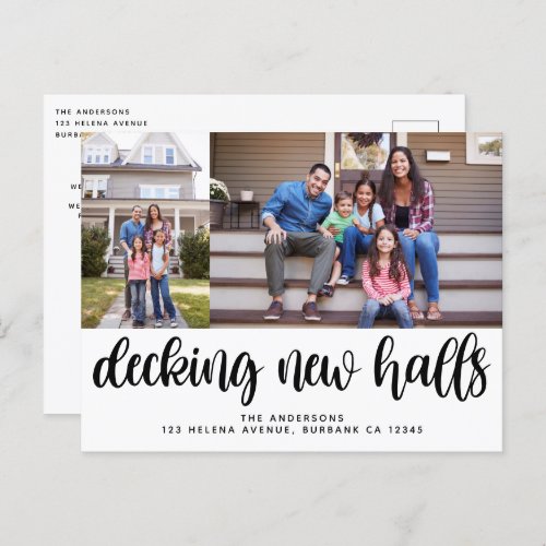 Decking New Halls Modern Photo Holiday Moving Anno Postcard