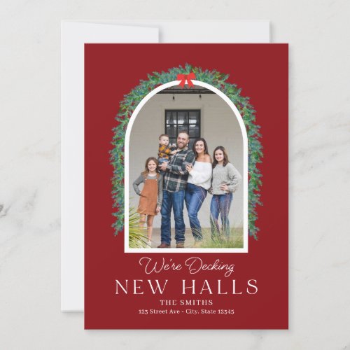 Decking New Halls Moving Announcement Holiday Card