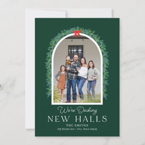 Decking New Halls Moving Announcement Holiday Card