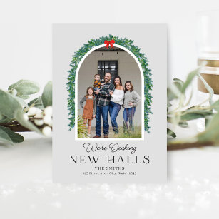 Decking New Halls Moving Announcement Holiday Card