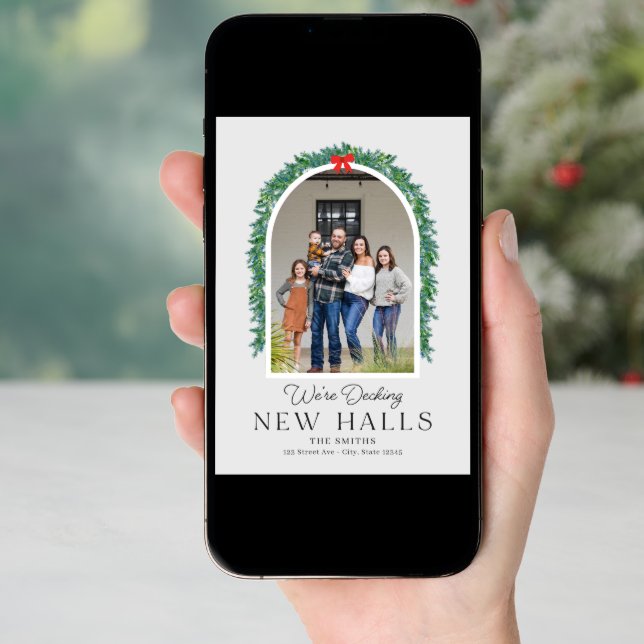Decking New Halls Moving Announcement Holiday Card (Front Digital)
