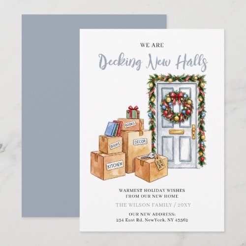 Decking New Halls New Address Moving  Holiday Card