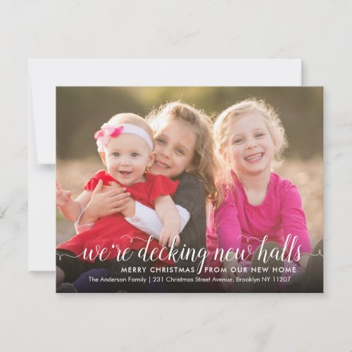Decking New Halls Photo Christmas Holiday Moving Announcement