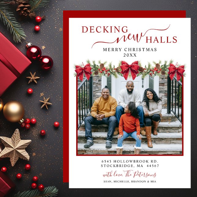 Decking New Halls Photo Christmas New Home Moving Announcement (Creator Uploaded)