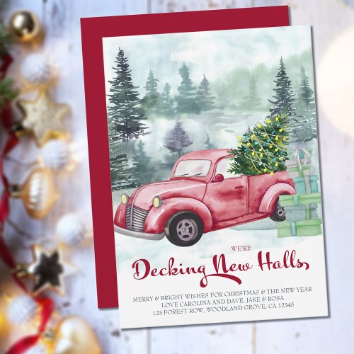 Decking New Halls Red Christmas Truck Moving Announcement