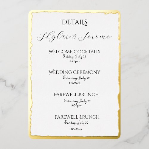 Deckle Edge Details Foil Enclosure Card