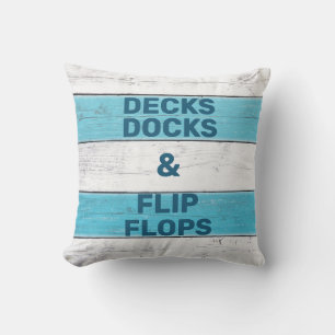 Decks Docks & Flip Flops Outdoor Pillow