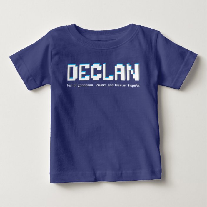 Declan boys name meaning pixels text baby T-Shirt | Zazzle.com