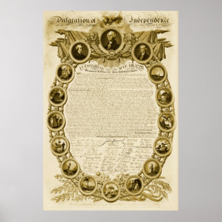 Declaration Independence-7 32" X 47" digitally enh Poster