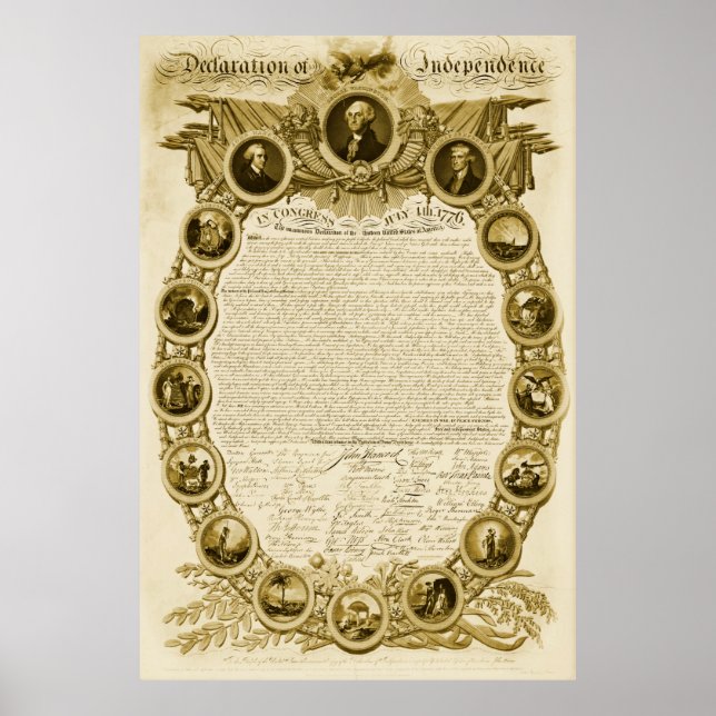 Declaration Independence-7 32" X 47" digitally enh Poster (Front)